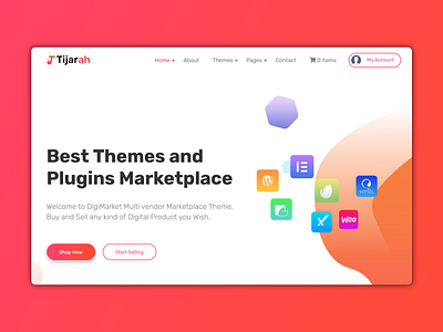 Tijarah - Themes & Plugins website best shots clean creative creative design design designer dribble best shot landing page theme design theme for wordpress themes ux design website