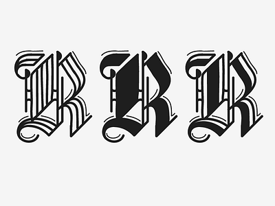 R bailey bezierwrangler blackletter custom dave majuscule r type typography