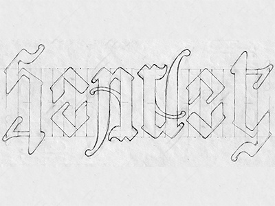 Scarlet Sketch 002 ambigram blackletter custom lettering pencil rotational type