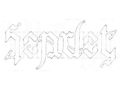 Scarlet Sketch Final ambigram blackletter custom final lettering pencil rotational type