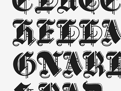 Style 3: Filled bailey bezierwrangler black blackletter custom dave letter type typography