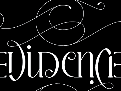 EVIDENCE — First Pass Of Beziers ambigram custom feminine flourishes lettering rotational type