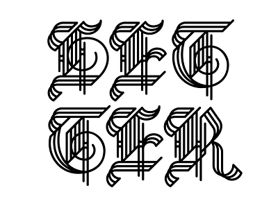 (black) LETTER bailey bezierwrangler blackletter custom dave lettering type typography