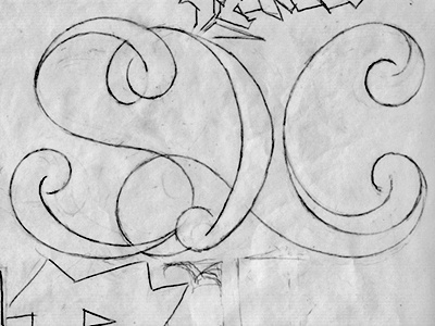 SLC custom lettering pencil sketch type