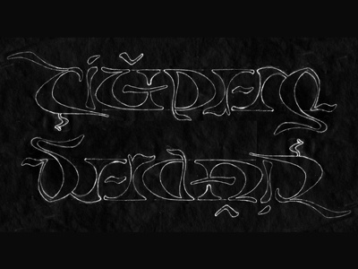 CIGDEM/SERDAR Round 3 Drawing ambigram custom lettering pencil rotational type wip