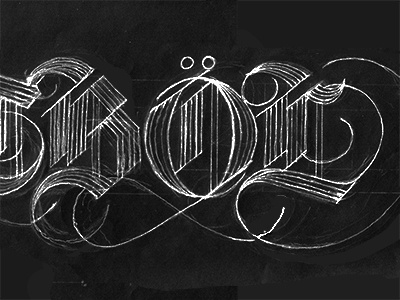 _TBÖL blackletter custom lettering pencil type wip