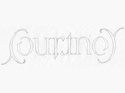 Courtney ambigram lettering pencil rotational type