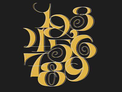 Day020 — 1 through 9 fancy lettering numbers numerals practice