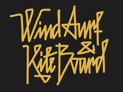 Day023 — Wind Surf & Kite Board custom lettering practice script