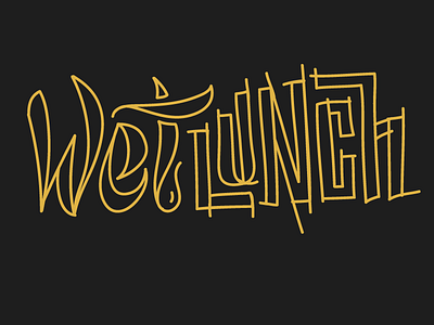 Day056 — Wet Lunch lettering outline practice script type typography