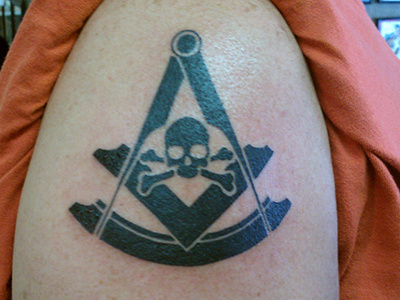 Permanence! black ink mason past master symbol tattoo