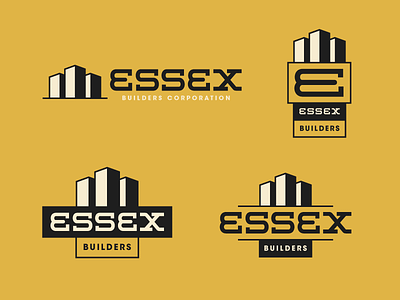 ESSEX Builders — Possible Direction buildings construction custom discourse font futura illustration lettering logo