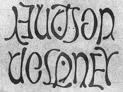 HUDSON / DELANEY Approved Drawing ambigram custom lettering pencil type