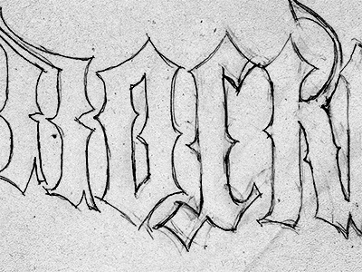 First we must ROCK ambigram custom lettering paper pencil type wip