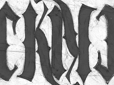 _KN_ blackletter custom lettering pencil type