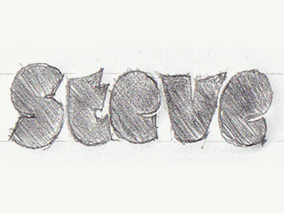 "Steve" Logo Exploration custom logo pencil sans type wip