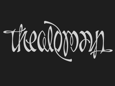 "The Old Man" Ambigram — Final Artwork ambigram custom lettering man old rotational script tattoo type