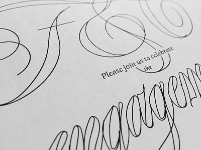 Prospectus Text Italic & Spencerian Invite Sketch design font lettering script spencerian type typeface