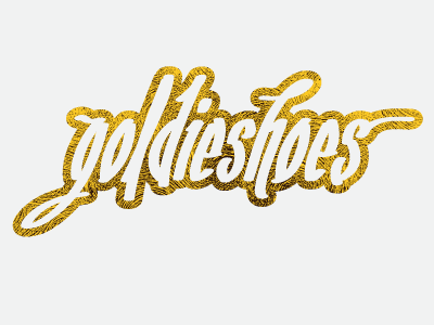 Goldieshoes Styled gold graffiti logotype script tag texture