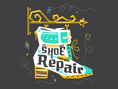 Muskeg X Kendrick Kidd — Magic Shoe Repair design font illustration layout losttype muskeg typedesign typeface