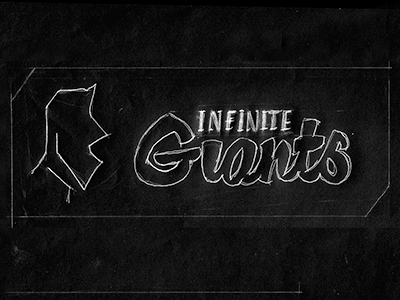 Infinite Giants Concept C 1960s bailey band bezierwrangler cartoon custom dave identity logo pencil rough type