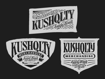 KUSHQLTY Merchandise Supply Brand Options bailey bezierwrangler brand custom dave fashion identity kushqlty label lettering logo merchandise supply type vintage