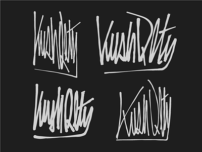 KUSHQLTY "Signature" Logo Revised Styles bailey bezierwrangler branding calligraphy custom dave digital kushqlty lettering logo logotype script signature type