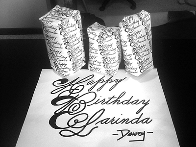 Happy Birthday Larinda bailey bezierwrangler birthday custom dave happy lettering paper script type wrapping