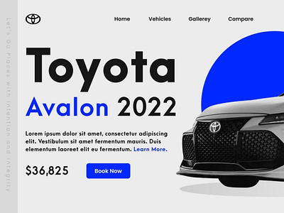 Toyota Avalon 2022 - UX Design. car model website car ui car website landing page ui landing page ui ux toyota avalon toyota website design ui ux