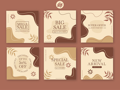 Organic sale instagram post social media templates