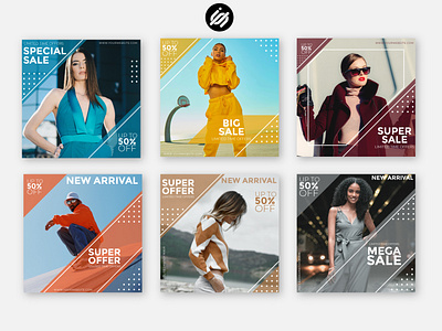 Fashion sale instagram post social media templates