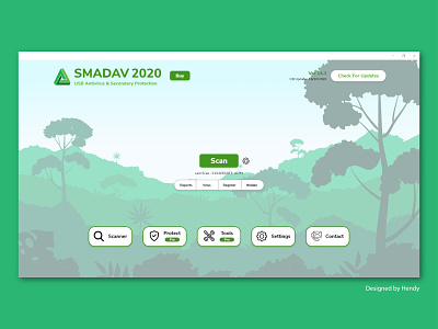 Redesign Smadav Antivirus Application (Dashboard) app design desktop desktop app desktop application minimal smadav ui ux