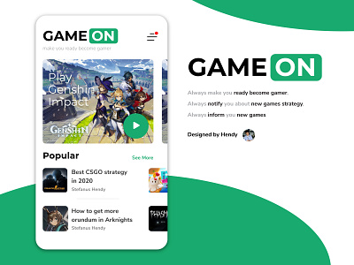 GAME ON - Make you ready become gamer android android app android app design app design minimal ui ux