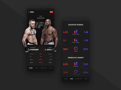 UFC app design ui ux