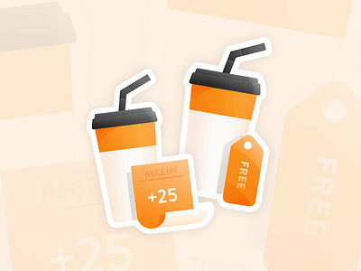 Buy One Get One coffee cup free drink gradient icon icon design tag ui ux design