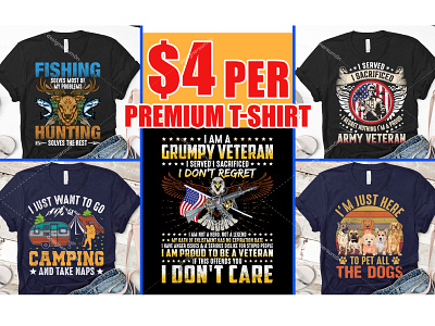 custom trendy bulk vintage veteran dog t shirt design