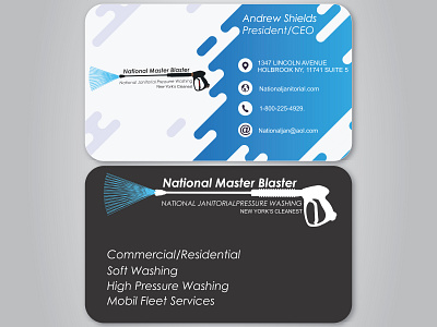 Business Card for National Master Blaster branding business card design flat graphic design illustration illustrator photoshop vector