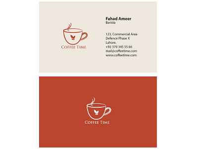 coffee time business card branding business card design businesscard design graphic design illustrator photoshop vector