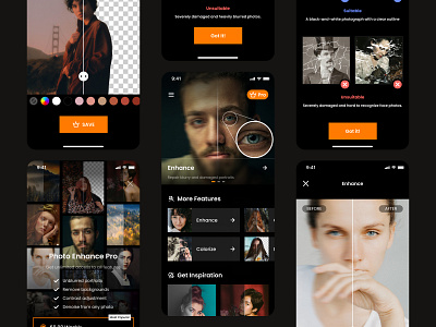 Photo Enhance Application app design ui ux