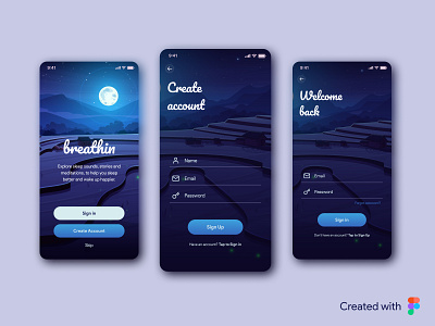 Daily UI #001 - Mock App Sign Up/Sign in screen