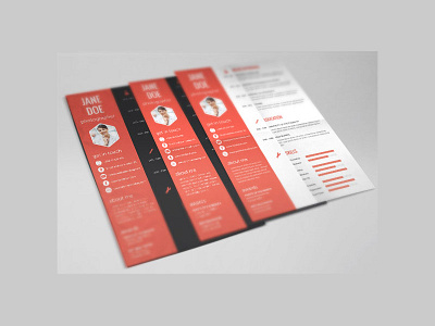 Flat Resume Set in 5 Variations design flat flat design flat resume modern design resume resume set simple resume