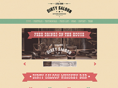 Dirty Saloon - A Cowboy One Page Wordpress Theme cowboy flat grunge modern old retro star vintage wild west