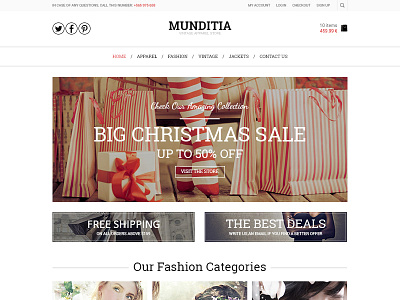 Munditia - Ecommerce PSD Template clean ecommerce psd template ecommerce template psd template shop store