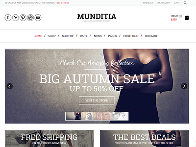 Munditia - an Ecommerce solution clean ecommerce psd template ecommerce template psd template shop store