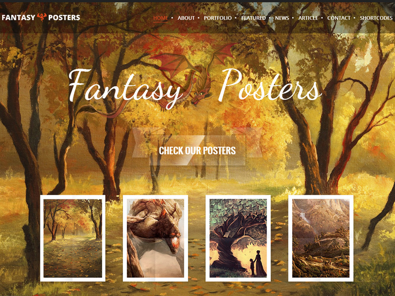 Fantasy Posters Wordpress Theme fantasy game gaming fantasy wordpress theme