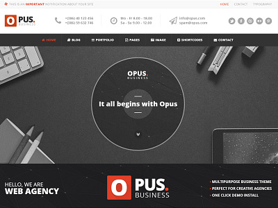 Opus - Multipurpose Business Theme business clean corporate creative flat modern multipurpose one page orange page builder portfolio