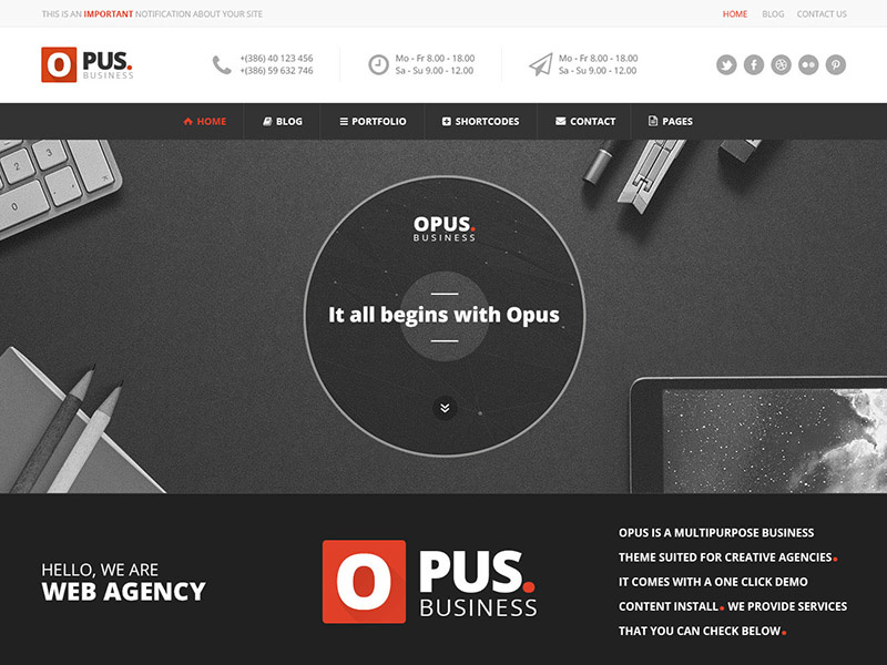 Opus Business Template web design flat design flat modern colorful psd template template