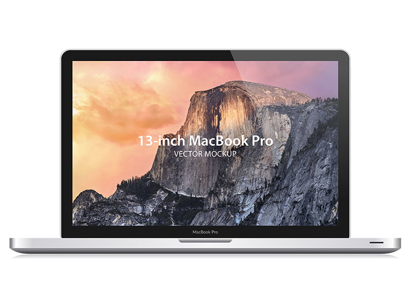 Simple Macbook pro vector mockup laptop mac vector mockup