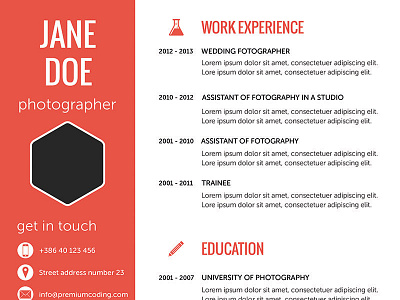 Flat Resume Template