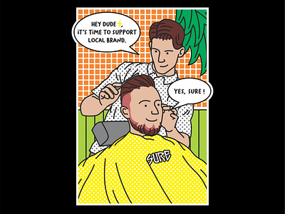 BARBERMAN colors design flat illustration lineart vector